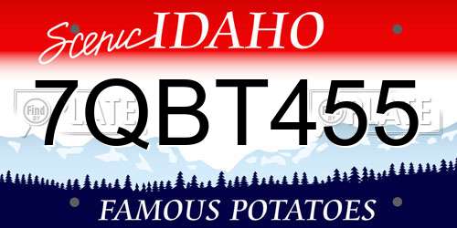 7QBT455 Idaho License Plate