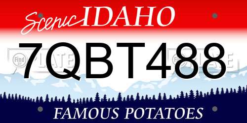 7QBT488 Idaho License Plate