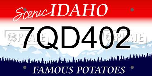 7QD402 Idaho License Plate