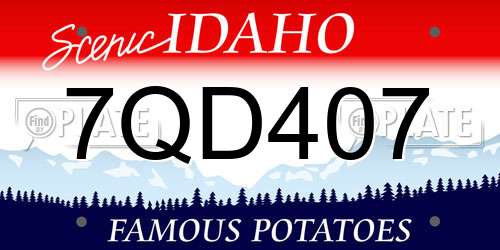7QD407 Idaho License Plate