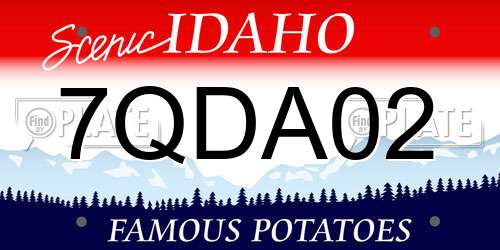 7QDA02 Idaho License Plate