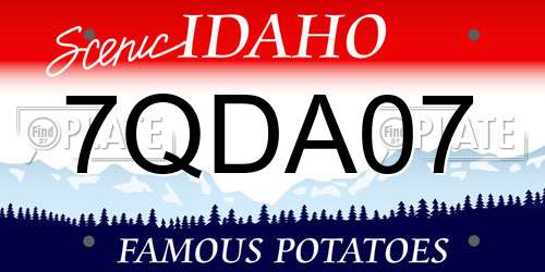 7QDA07 Idaho License Plate