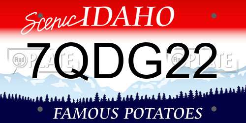 7QDG22 Idaho License Plate
