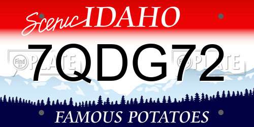 7QDG72 Idaho License Plate