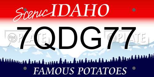 7QDG77 Idaho License Plate