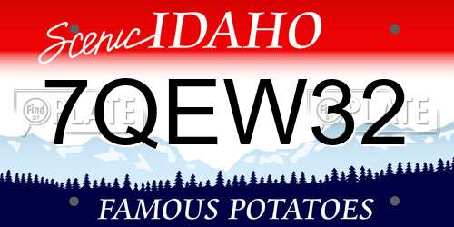 7QEW32 Idaho License Plate