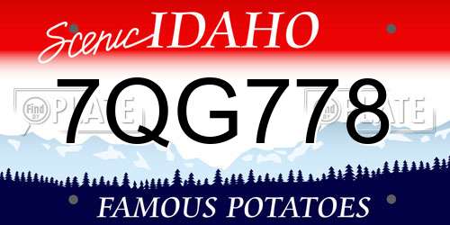 7QG778 Idaho License Plate