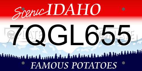 7QGL655 Idaho License Plate