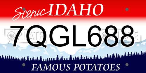 7QGL688 Idaho License Plate