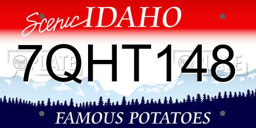 7QHT148 Idaho License Plate