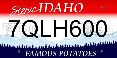 7QLH600 Idaho License Plate