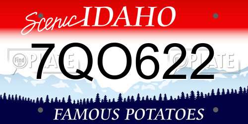 7QO622 Idaho License Plate