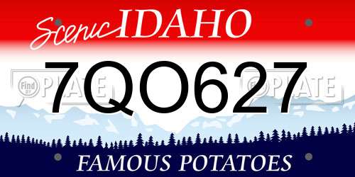 7QO627 Idaho License Plate