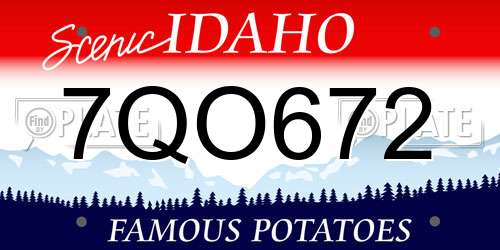 7QO672 Idaho License Plate