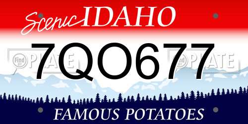 7QO677 Idaho License Plate