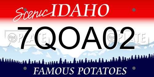 7QOA02 Idaho License Plate