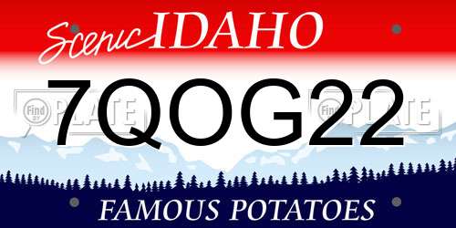 7QOG22 Idaho License Plate