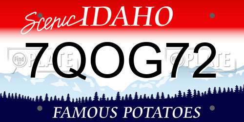 7QOG72 Idaho License Plate