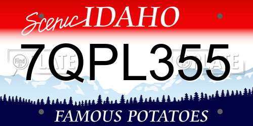 7QPL355 Idaho License Plate