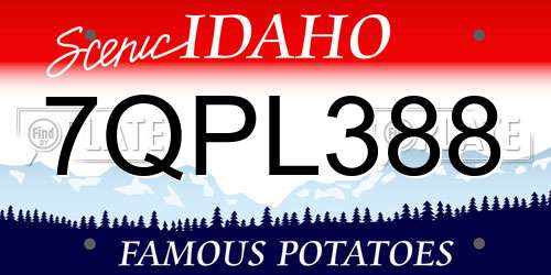 7QPL388 Idaho License Plate