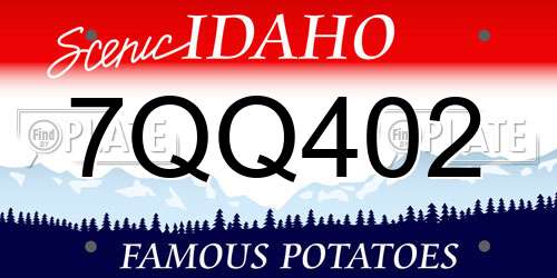 7QQ402 Idaho License Plate