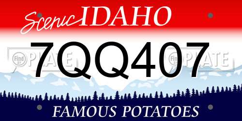 7QQ407 Idaho License Plate