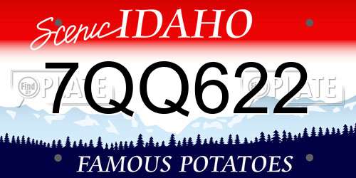 7QQ622 Idaho License Plate