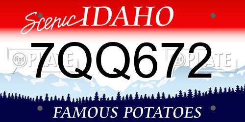 7QQ672 Idaho License Plate
