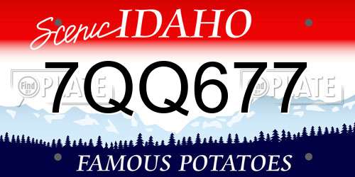 7QQ677 Idaho License Plate