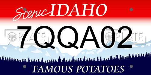 7QQA02 Idaho License Plate