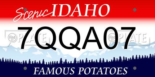 7QQA07 Idaho License Plate