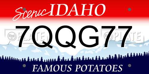 7QQG77 Idaho License Plate