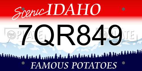 7QR849 Idaho License Plate