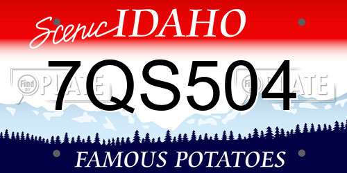 7QS504 Idaho License Plate