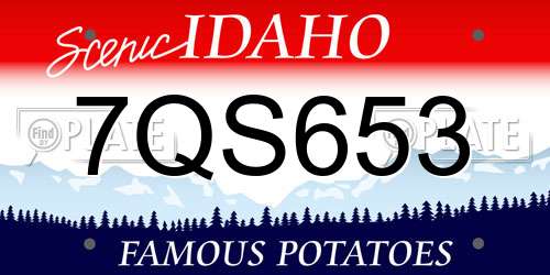 7QS653 Idaho License Plate