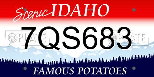 7QS683 Idaho License Plate