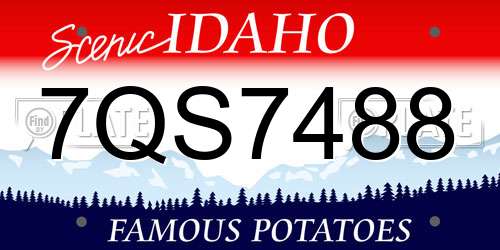 7QS7488 Idaho License Plate