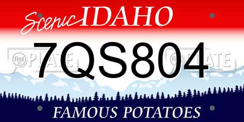 7QS804 Idaho License Plate