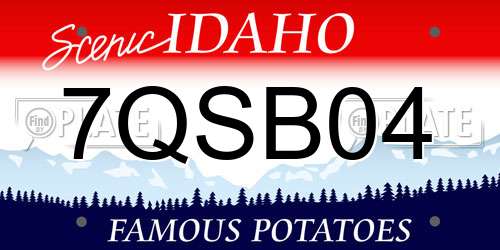 7QSB04 Idaho License Plate