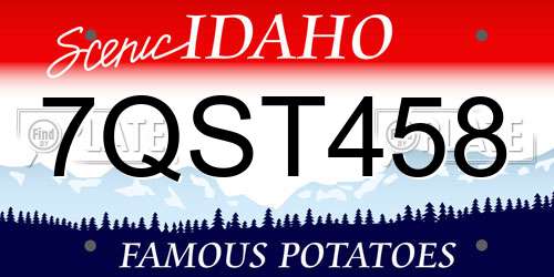 7QST458 Idaho License Plate