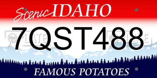 7QST488 Idaho License Plate