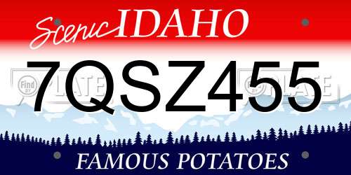 7QSZ455 Idaho License Plate