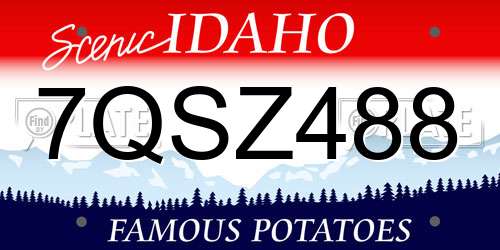 7QSZ488 Idaho License Plate