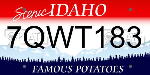7QWT183 Idaho License Plate