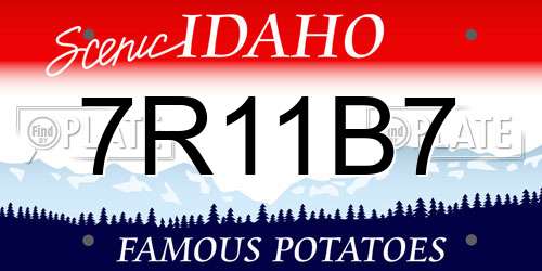 7R11B7 Idaho License Plate