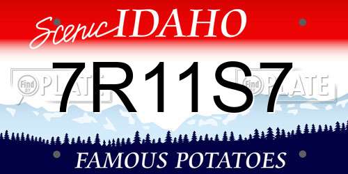 7R11S7 Idaho License Plate