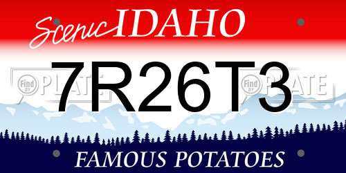 7R26T3 Idaho License Plate