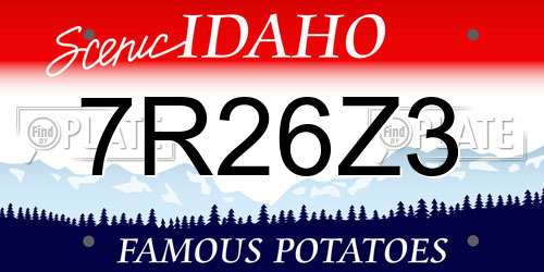 7R26Z3 Idaho License Plate
