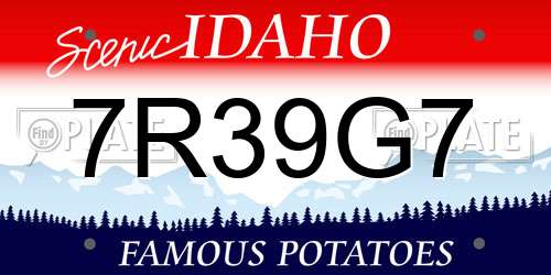 7R39G7 Idaho License Plate