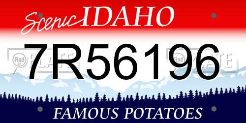 7R56196 Idaho License Plate